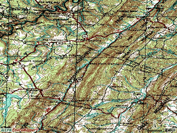 Zip code 26743 topographic map