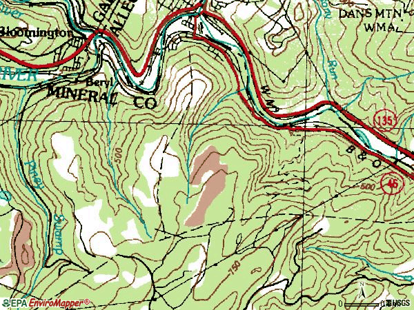 Zip code 26750 topographic map