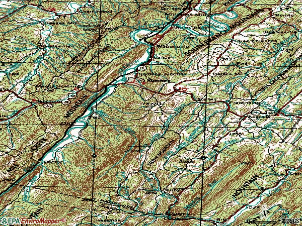 Zip code 26757 topographic map