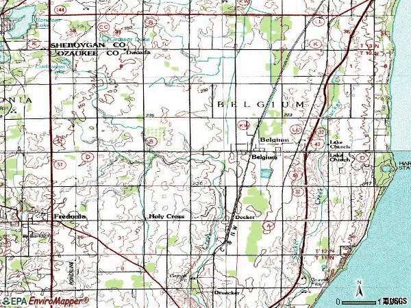 Zip code 53004 topographic map