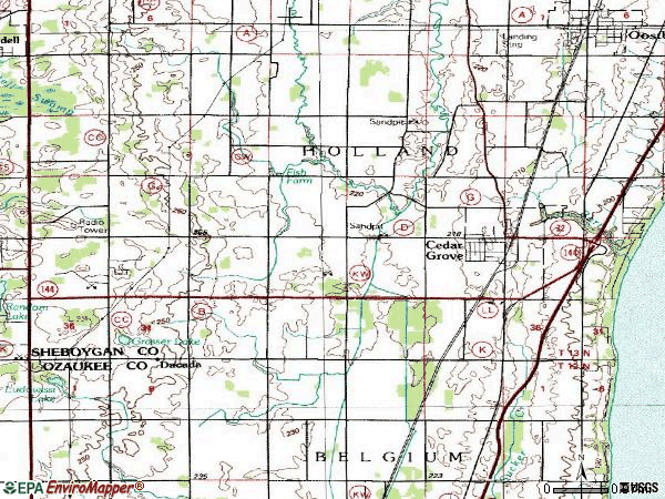 Zip code 53013 topographic map
