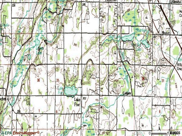 Zip code 53017 topographic map