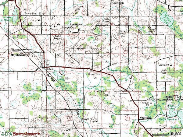 Zip code 53019 topographic map