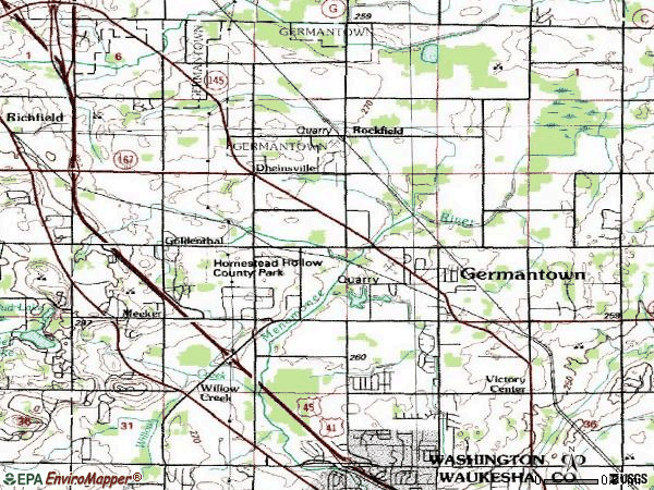 Zip code 53022 topographic map