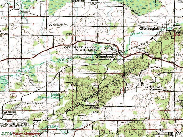 Zip code 53023 topographic map
