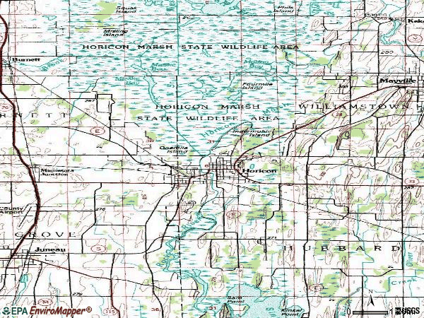 Zip code 53032 topographic map