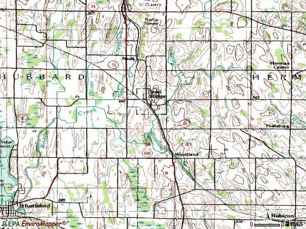 Zip code 53035 topographic map