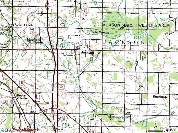 Zip code 53037 topographic map