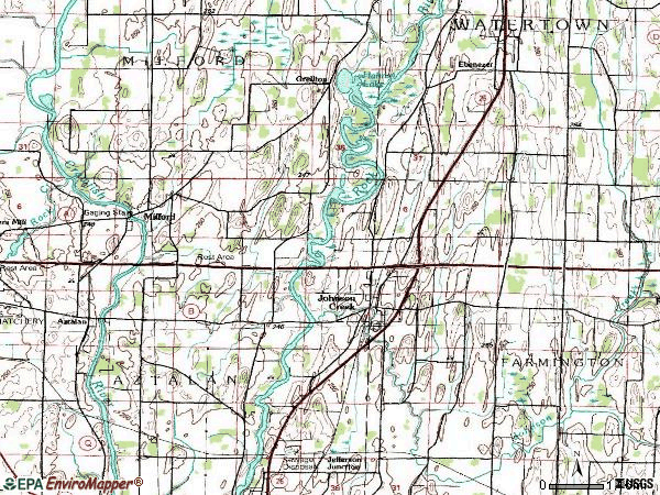 Zip code 53038 topographic map