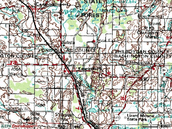 Zip code 53040 topographic map
