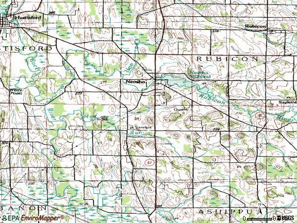 Zip code 53059 topographic map