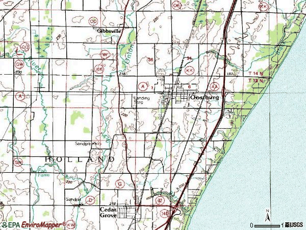 Zip code 53070 topographic map