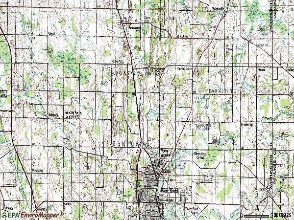 Zip code 53090 topographic map