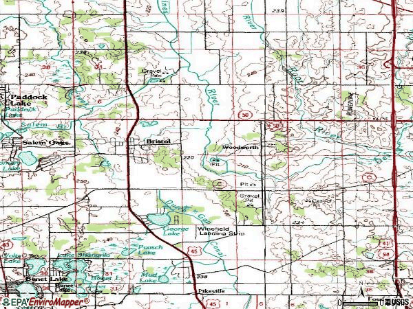 Zip code 53104 topographic map