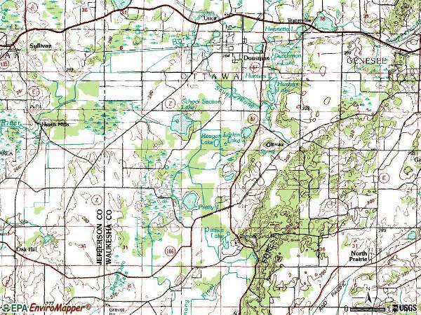 Zip code 53118 topographic map