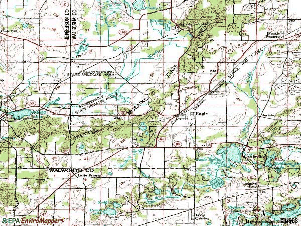 Zip code 53119 topographic map