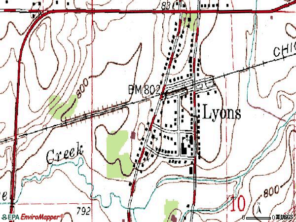 Zip code 53148 topographic map