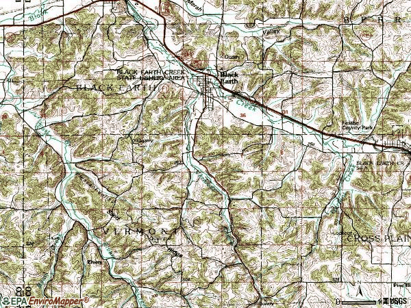 Zip code 53515 topographic map