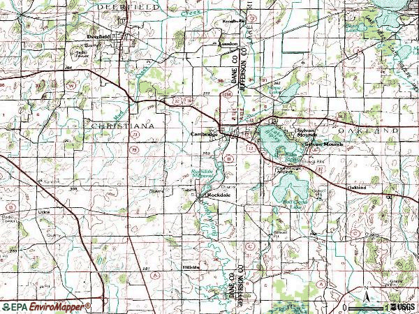 Zip code 53523 topographic map
