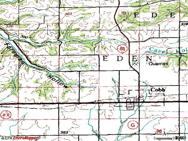 Zip code 53526 topographic map