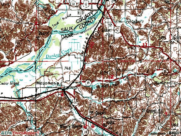 Zip code 53560 topographic map