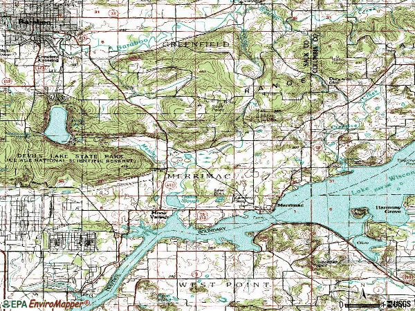 Zip code 53561 topographic map