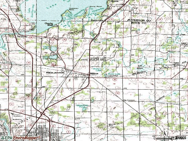 Zip code 53563 topographic map