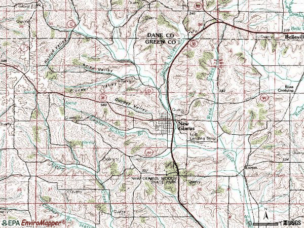 Zip code 53574 topographic map