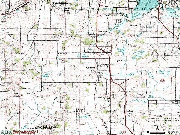 Zip code 53575 topographic map