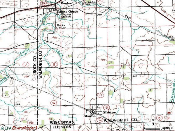 Zip code 53585 topographic map