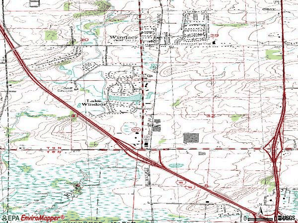 Zip code 53598 topographic map
