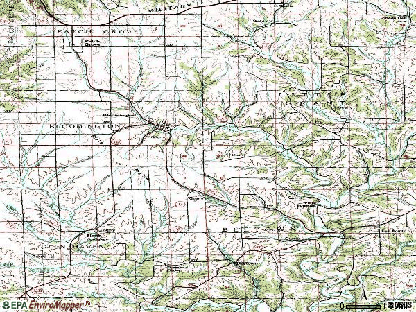 Zip code 53804 topographic map