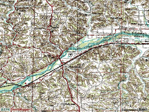 Zip code 53805 topographic map