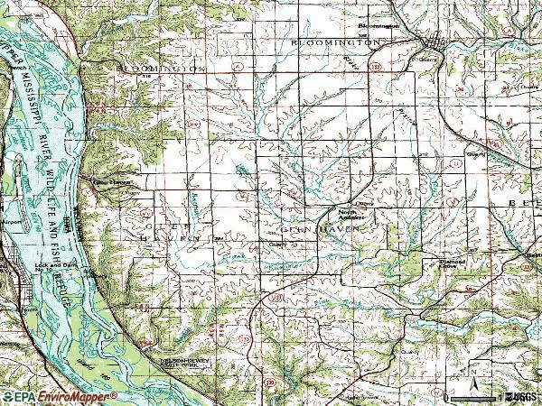 Zip code 53810 topographic map