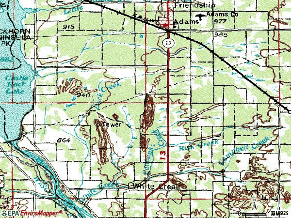 Zip code 53910 topographic map