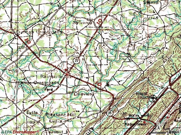 Zip code 35986 topographic map