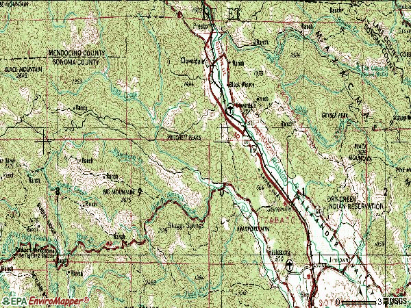 Zip code 95441 topographic map