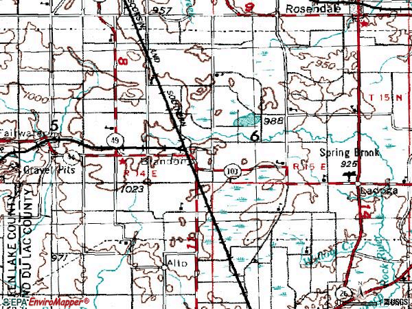 Zip code 53919 topographic map