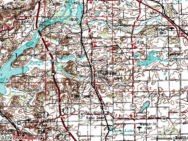 Zip code 53955 topographic map