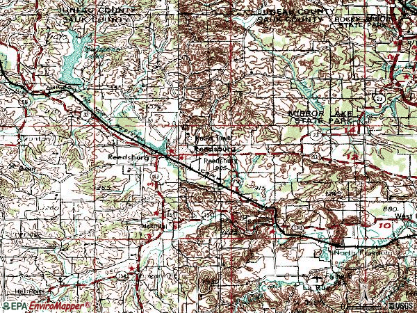 Zip code 53959 topographic map