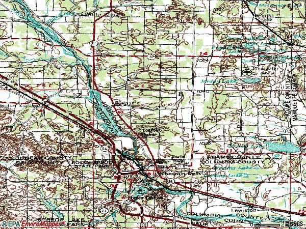 topographic maps of wisconsin. Zip code 53965 topographic map
