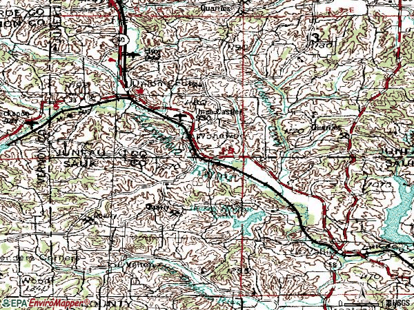 Zip code 53968 topographic map