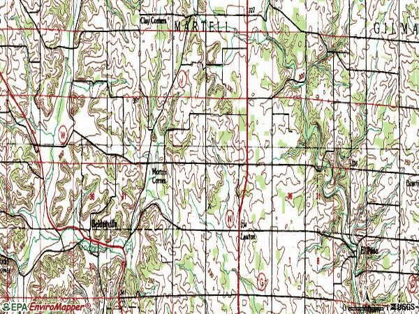 Zip code 54003 topographic map