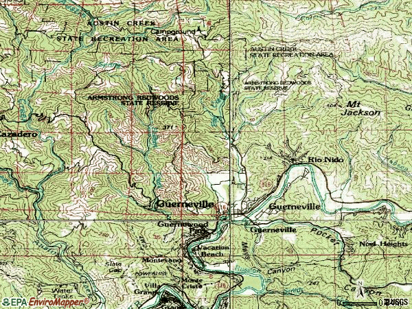 Zip code 95446 topographic map