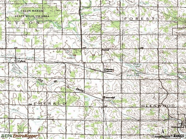 Zip code 54012 topographic map