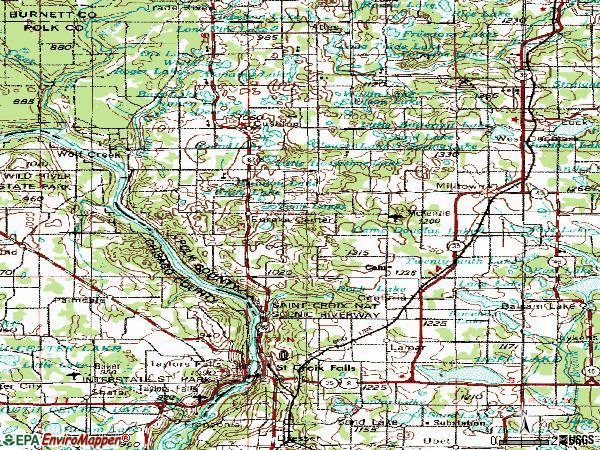 Zip code 54024 topographic map