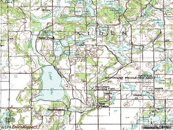 Zip code 54026 topographic map