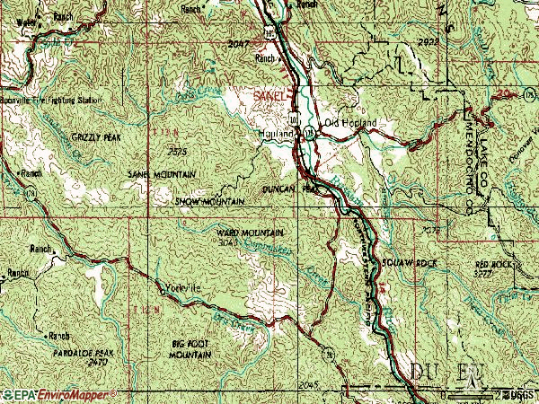Zip code 95449 topographic map