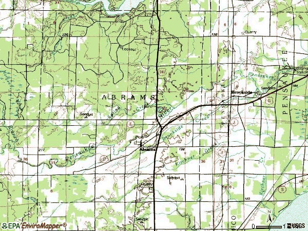 Zip code 54101 topographic map