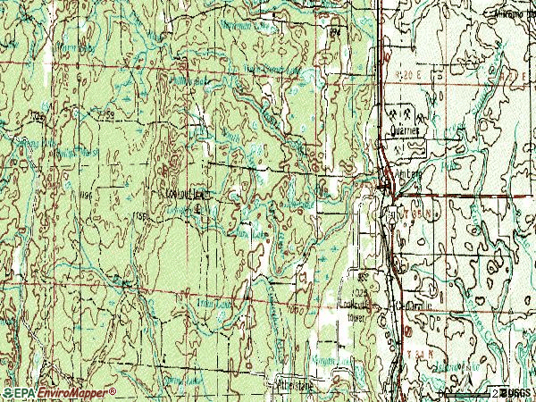 Zip code 54102 topographic map